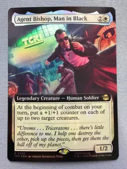 Agent Bishop, Man in Black (Extended Art) *Foil* NM - MTG TMNT TMT #258 - Image 1