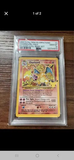 Pokemon Charizard 4/102 Celebrations Classic Collection Holo PSA 10 2021 - Image 2