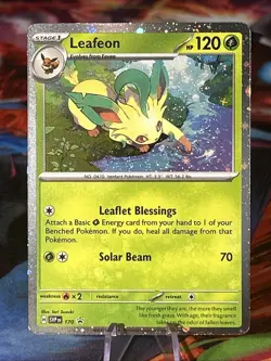 2025 Pokemon Black Star Promo 170 Leafeon Prismatic Evolutions NM/M + Sticker - Image 1