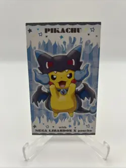 Pokemon Center Japanese Mega Charizard X Poncho Pikachu Business Card Campaign - Image 1