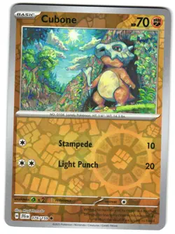 Cubone 076/159 Reverse Holo SV09: Journey Together Pokemon TCG - Image 1