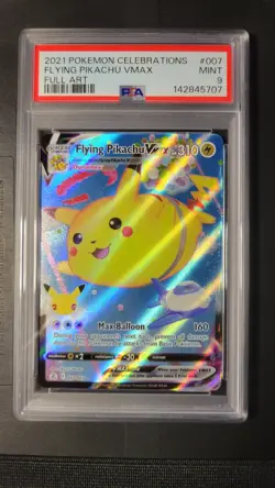2021 POKEMON CELEBRATIONS #007 FULL ART/FLYING PIKACHU VMAX PSA 9 - Image 1