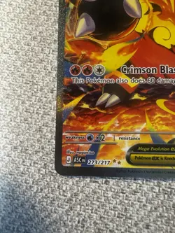 Pokemon Mega Emboar EX Full Art Rare Holo 273/217 ASC Fire Card Nintendo 2026 - Image 4