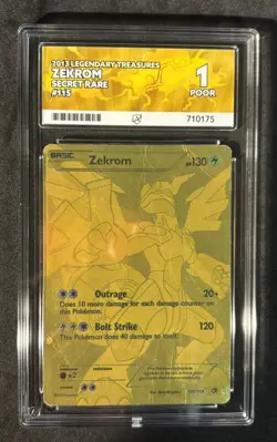 Pokemon TCG Zekrom 115/113 2013 Legendary Treasures Secret Rare Ace 1 - Image 1