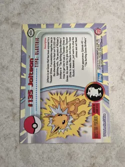 2000 Topps Pokemon Series 3 #135 Jolteon TV Animation Edition Blue - Image 2