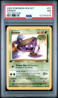 2000 POKEMON ROCKET 1ST ED #57 GRIMER PSA 7 - Image 1