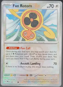 2025 Pokemon Prismatic Evolutions Fan Rotom Masterball Holo #085/131 - Image 1