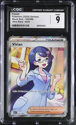 Pokemon TCG Vivian Fennel 162/086 Schwarze Blitze Deutsch CGC PSA 9 - Image 1