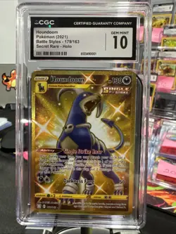 2021 Pokemon Battle Styles Houndoom Holo Secret Rare CGC 10 179/163 - Image 1
