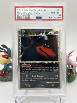 2010 POKEMON HEARTGOLD & SOULSILVER UNDAUNTED #82 HOUNDOOM-HOLO PSA 8 - Image 1