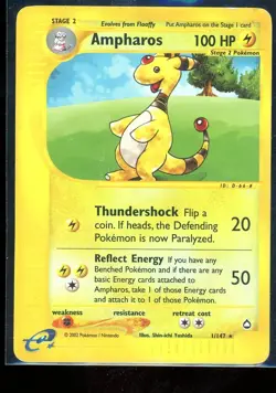 Pokemon TCG Ampharos Rare Reverse Holo Aquapolis 001/147 [HP] - Image 1