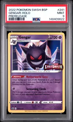 2022 POKEMON SWSH BLACK STAR PROMO PRERELEASE #241 GENGAR-HOLO PSA 9 🔥🔥🔥🔥 - Image 1