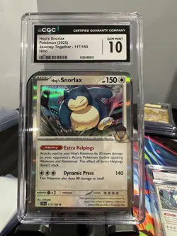 2025 Pokemon Journey Together HOLO HOP'S SNORLAX #117 - CGC 10 - Image 1