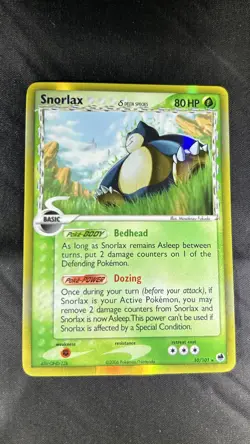 Pokemon TCG Snorlax Delta Species Holo Rare Dragon Frontiers 10/101 2006 - Image 1