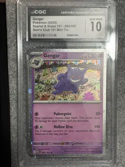 CGC 10 Gengar (Cosmos Holo) 094 POKEMON 151 4 Tin - Image 1
