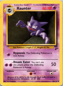 Haunter 043/130 Base Set 2 MP Pokemon TCG - Image 1