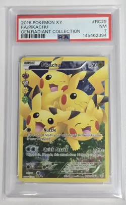 POKEMON XY GENERATIONS RADIANT COLL #RC29 FULL ART/PIKACHU 2016 PSA 7 - Image 1