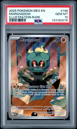 2025 POKEMON MEG EN-MEGA EVOLUTION ILLUSTRATION RARE #146 MARSHADOW PSA 10 - Image 1