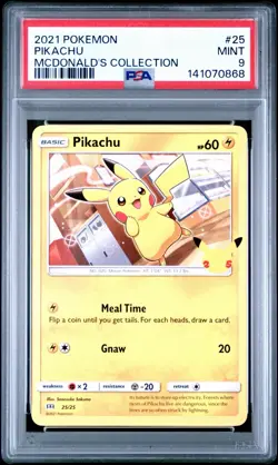 2021 Pokemon PSA 9 McDonald’s Collection 25th Anniversary Pikachu Non Holo #25 - Image 1