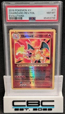 2016 Pokemon XY Evolutions Charizard Rev Foil #11 PSA 8 - Image 1