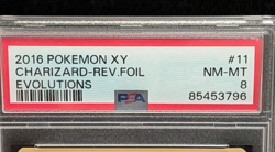 2016 Pokemon XY Evolutions Charizard Rev Foil #11 PSA 8 - Image 3