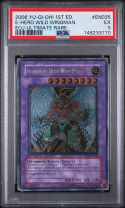 PSA Graded Yu-Gi-Oh Lot of 4–Wild Wingman, Exodia,Red Eyes, & C. Turtle! ! - Image 1