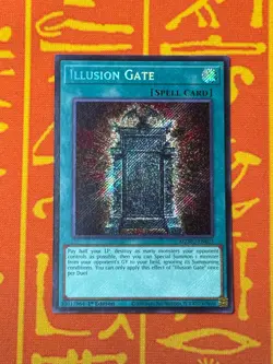 YUGIOH ILLUSION GATE SECRET RARE PRINT ERROR MZMU-EN023 NA PRINT - Image 1