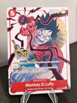 One Piece Monkey D. Luffy 3rd Anniversary Promo Alt Art ST01-012 Alternate TCG - Image 1