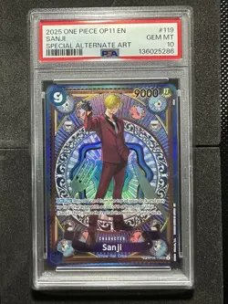 ONE PIECE SANJI SP FIST OF DIVINE SPEED OP11 SPECIAL ALTERNATE ART PSA 10 - Image 1