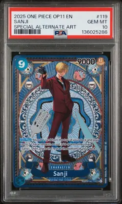 ONE PIECE SANJI SP FIST OF DIVINE SPEED OP11 SPECIAL ALTERNATE ART PSA 10 - Image 2