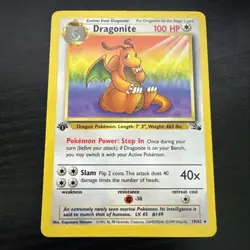 🔥 DRAGONITE 19/62 FOSSIL 1ST EDITION RARE NON HOLO - POKEMON TCG NM - Image 1