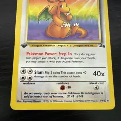 🔥 DRAGONITE 19/62 FOSSIL 1ST EDITION RARE NON HOLO - POKEMON TCG NM - Image 2