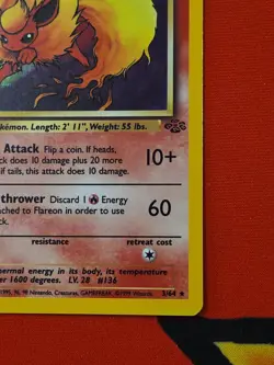 Pokemon TCG Flareon Jungle 3/64 Holo Unlimited Holo Rare - Image 2