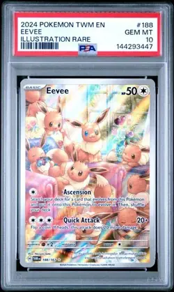 2024 POKEMON TWM EN-TWILIGHT MASQUERADE #188 EEVEE ILLUSTRATION RARE - Image 1