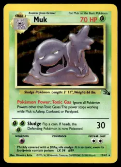 Muk #13 - Rare HOLO - Pokemon Fossil Pokemon Fossil - LP - Image 1