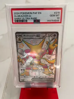 2024 POKEMON PAF EN-PALDEAN FATES SHINY ULTRA RARE #215 ALAKAZAM EX PSA 10 - Image 1