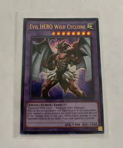 Yu-Gi-Oh! Legendary Duelists Season 3 Evil Hero Wild Cyclone Yellow Text - Image 1