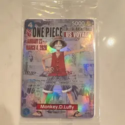 Bandai Namco One Piece CCG Monkey.D.Luffy US Voyage Promo Full Art Holo P-055 - Image 1