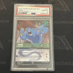 2023 DISNEY LORCANA EN 1-THE FIRST CHAPTER ENCHANTED GENIE - ON THE JOB PSA 10 - Image 1
