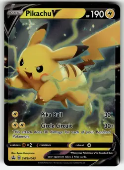 Pikachu V SWSH063 Promo SWSH: Sword & Shield Promo Cards Pokemon - Image 1