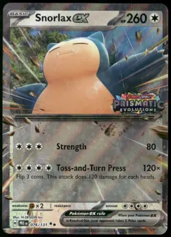 Snorlax ex (Prismatic Evolution Stamped) Miscellaneous Cards & Products Holo 076 - Image 1