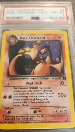 Pokemon PSA 8 NM-MINT 2000 Dark Charizard Team Rocket Holo Card - Image 2