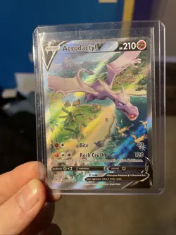 Pokemon Aerodactyl V 180/196 Alt Art Holo Rare 2022 Lost Origin TCG Card - Image 1