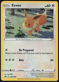 Eevee - Holo Swirl SWSH190 SWSH: Sword & Shield Promo Cards NM - Image 1