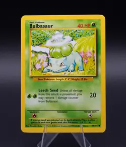 Bulbasaur Pokemon Card TCG Base Set 44/102 Non Holo Common - Image 1