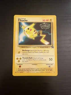 Pikachu Pokemon The First Movie Kids WB Promo 4 WoTC Black Star Stamped Card - Image 1