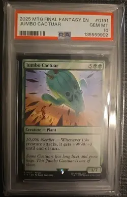 2025 MAGIC: THE GATHERING FINAL FANTASY 0191 JUMBO CACTUAR PSA 10 - Image 1