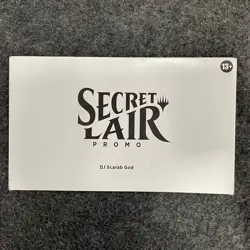 MTG: Secret Lair Promo Card DJ Scarab God, Sealed Sleeve has Wear - Image 1
