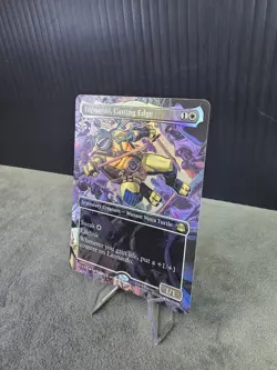 Leonardo, Cutting Edge R 0211 (Borderless Foil) TMT MTG Ninja Turtles NM - Image 2