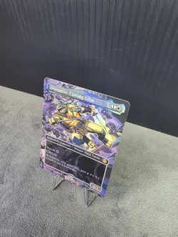 Leonardo, Cutting Edge R 0211 (Borderless Foil) TMT MTG Ninja Turtles NM - Image 3